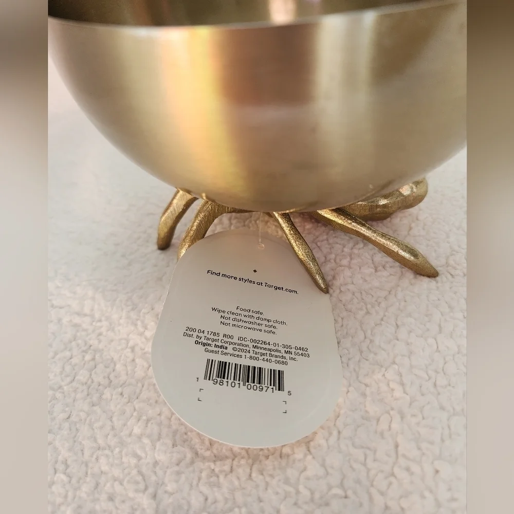 New Threshold exclusive 28 oz Halloween Stainless Stee goldl Candy Bowl